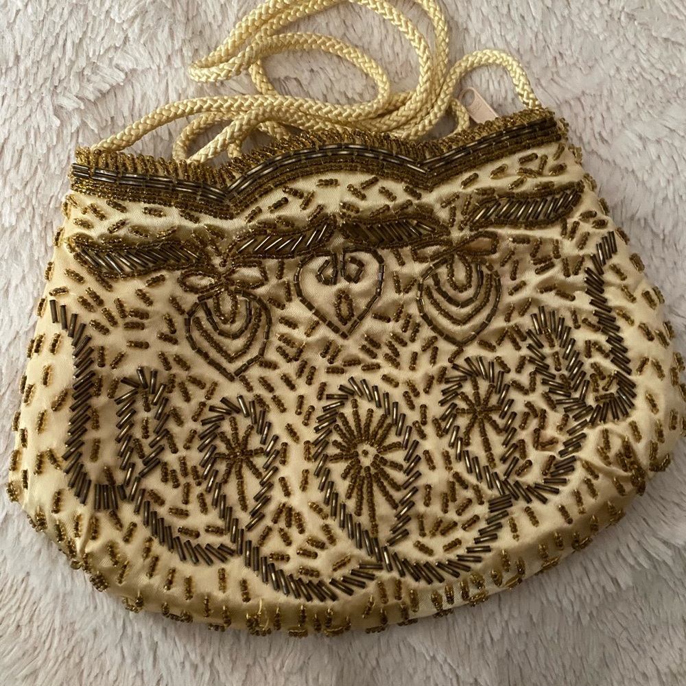Vintage Beaded Gold Clutch